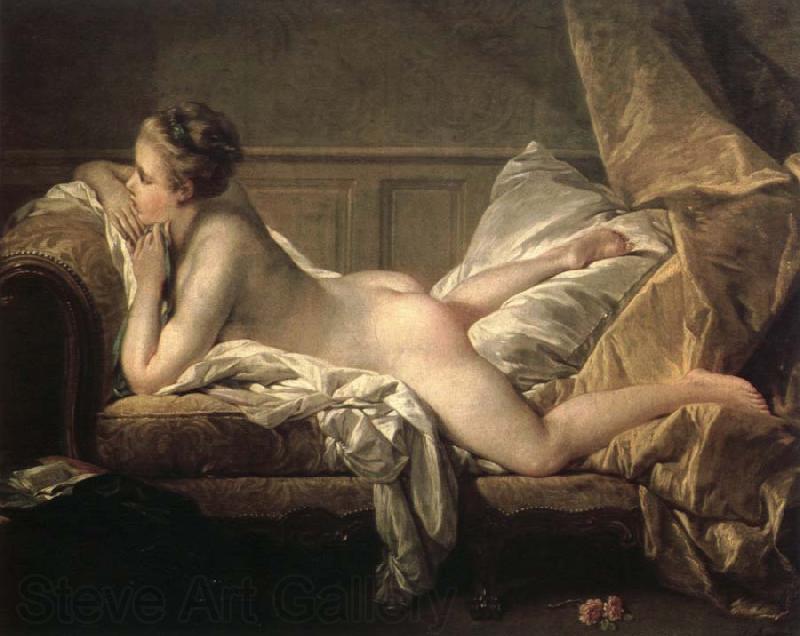 Francois Boucher reclining girl Norge oil painting art